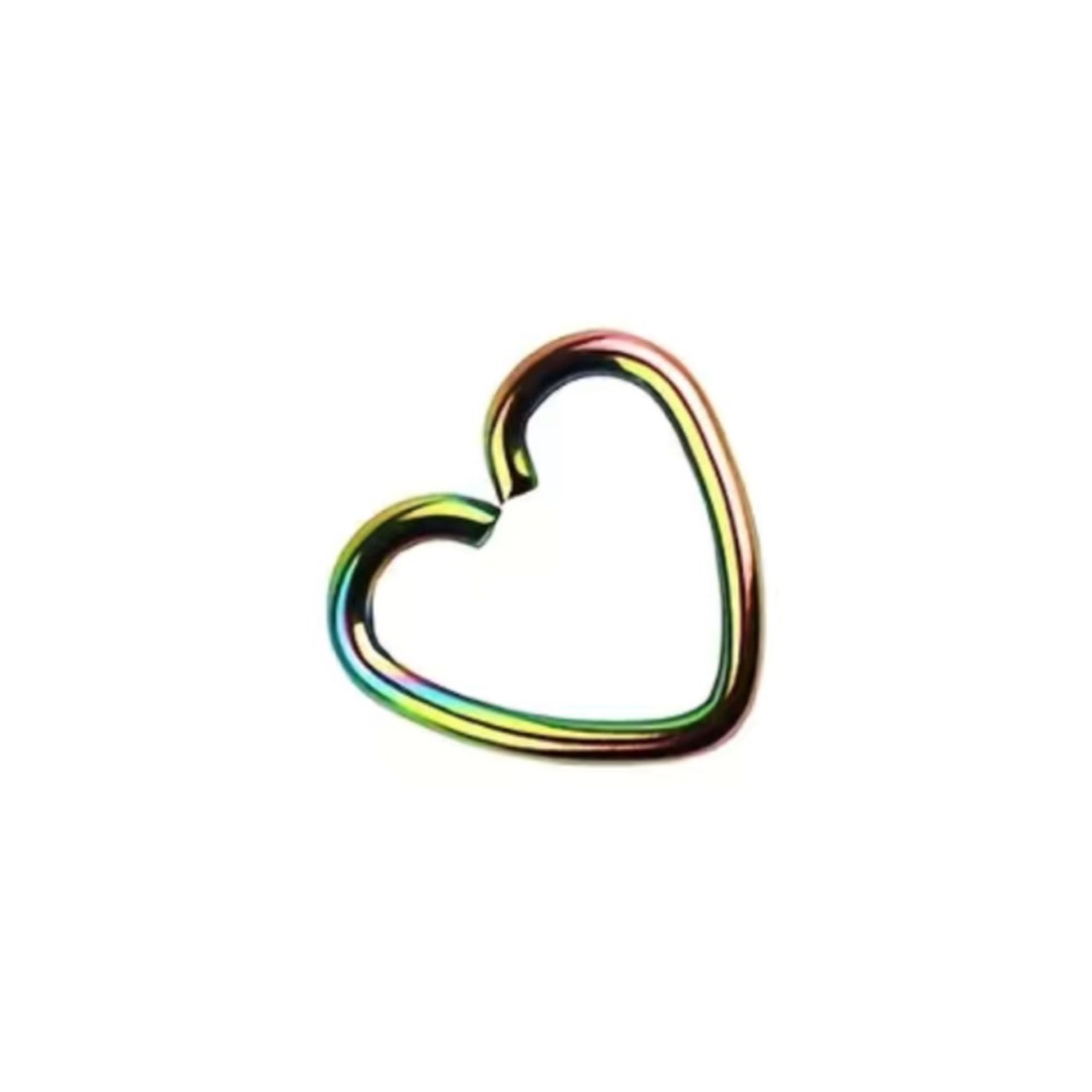 Rainbow Heart Fixed Hoop Earring - Picture 4 of 4